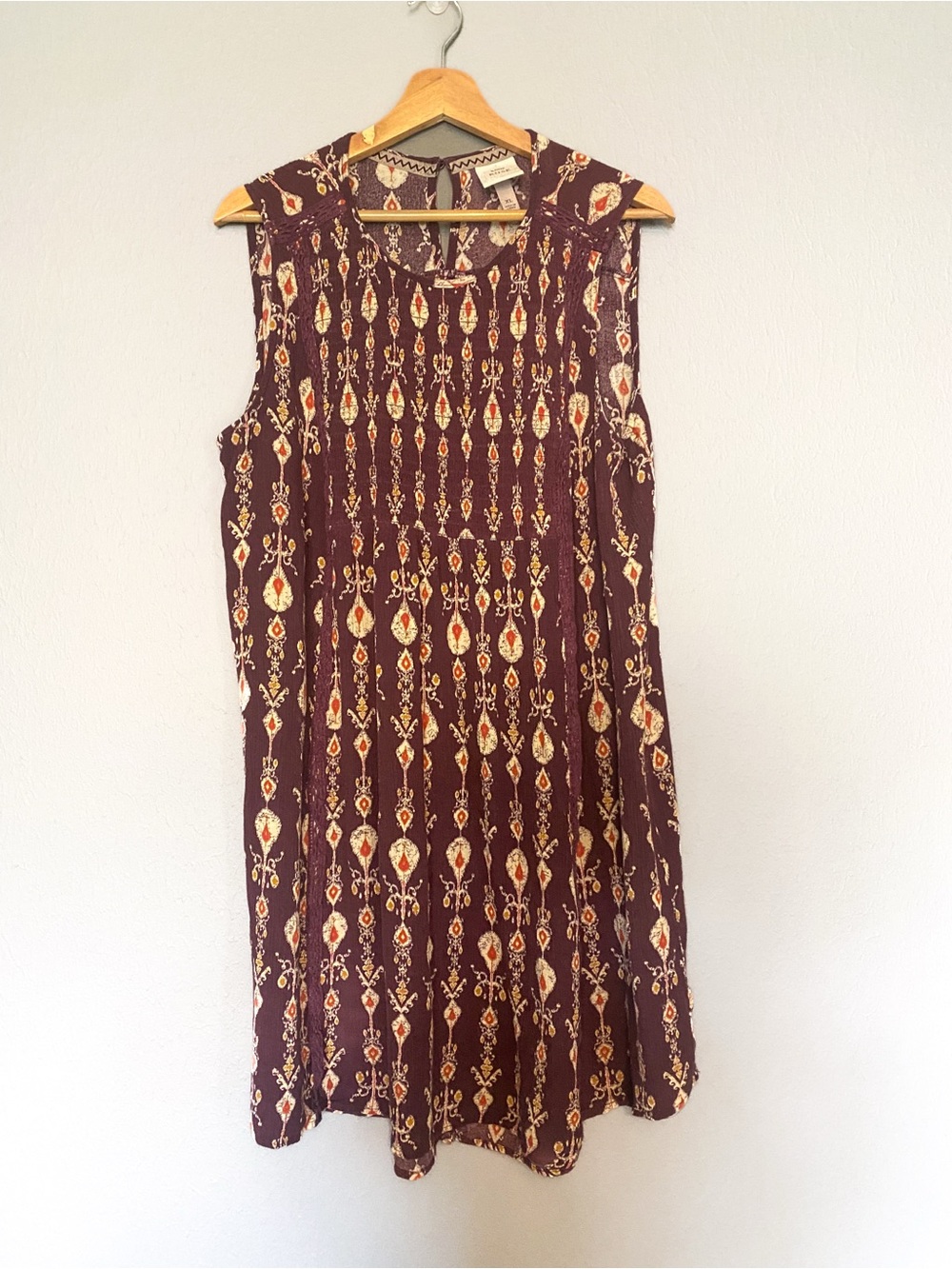 Knox Rose Burgundy Printed Sleeveless High-Low Mini Dress